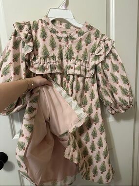 Shop the Mint Girls Pink Christmas Tree Dress